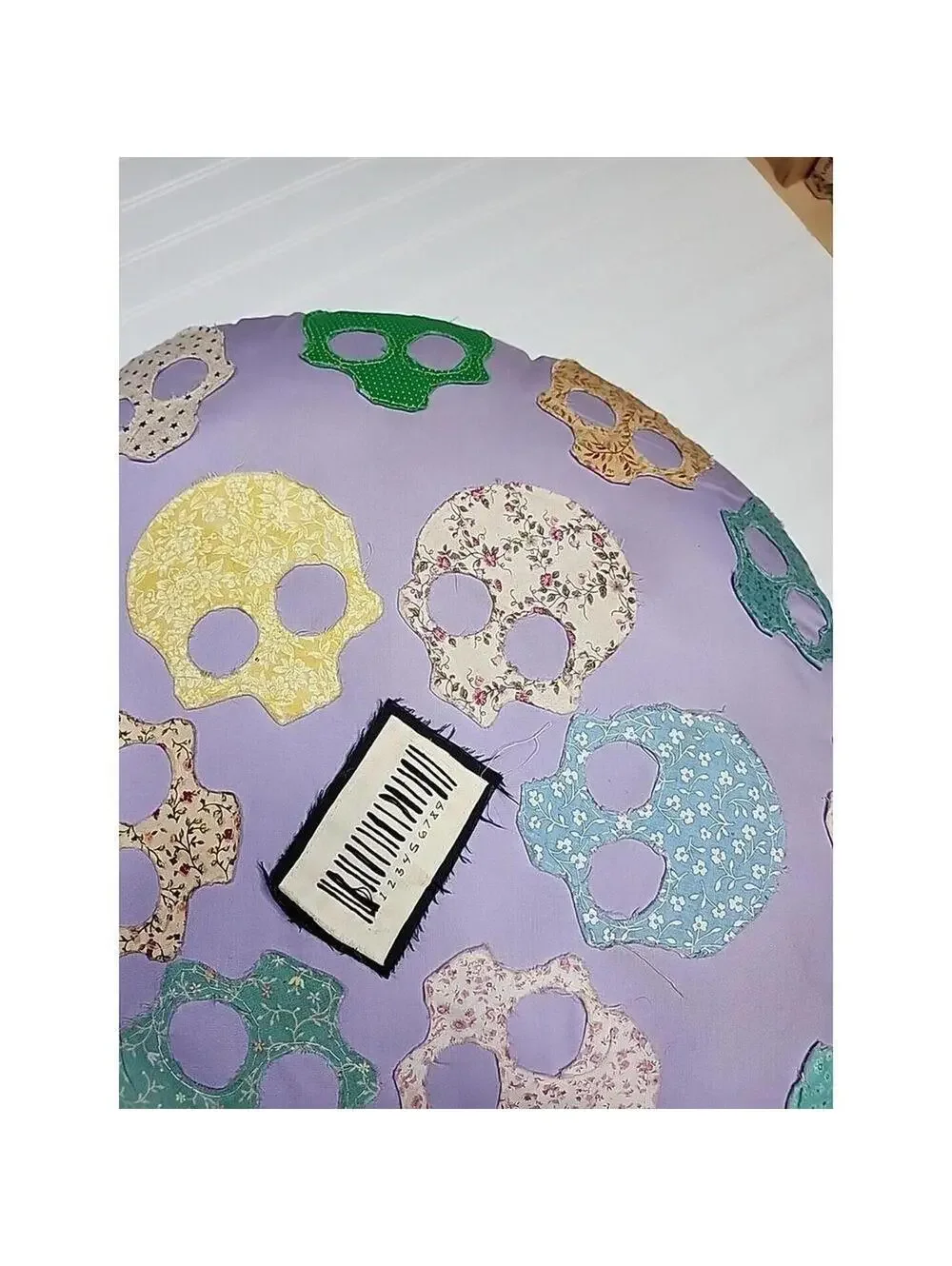 Pastel Skull Round Throw Pillow 24 Inch Goth Halloween Decor